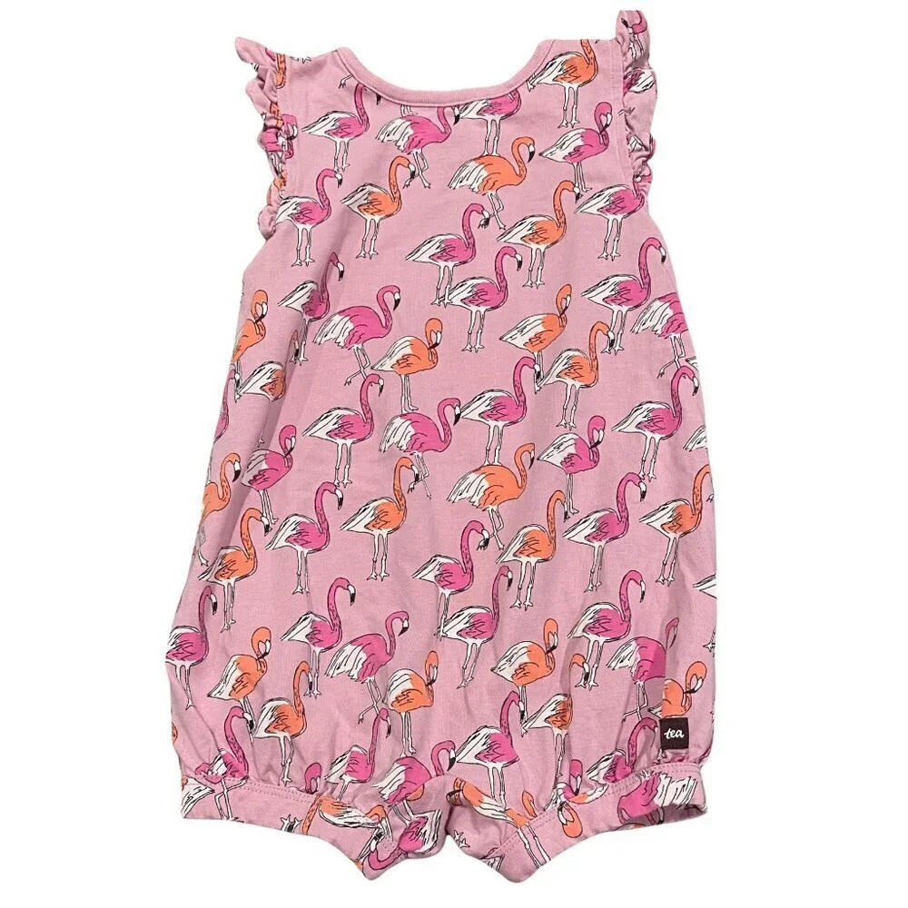 Tea Collection Baby Girl's Flamingo Romper